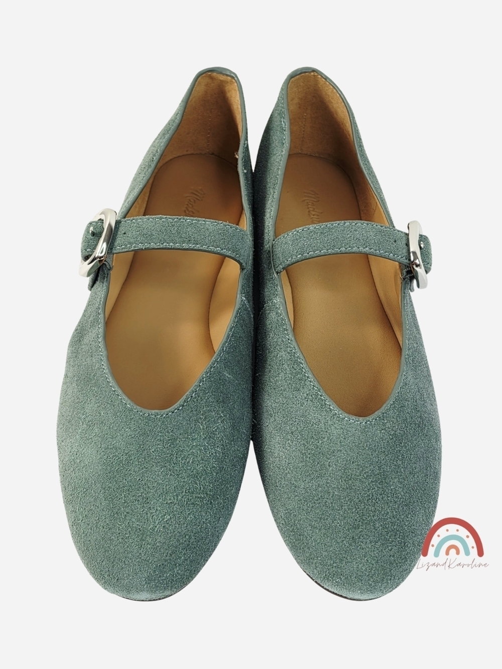 New! Madewell The Remy Mary Jane Flat in Leather Suede Architect Green - Picture 8 of 15